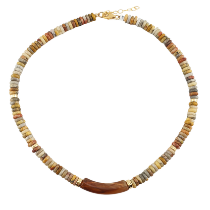 Collar Pukka aventurina con arco resina tipo calcita