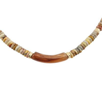 Collar Pukka aventurina con arco resina tipo calcita