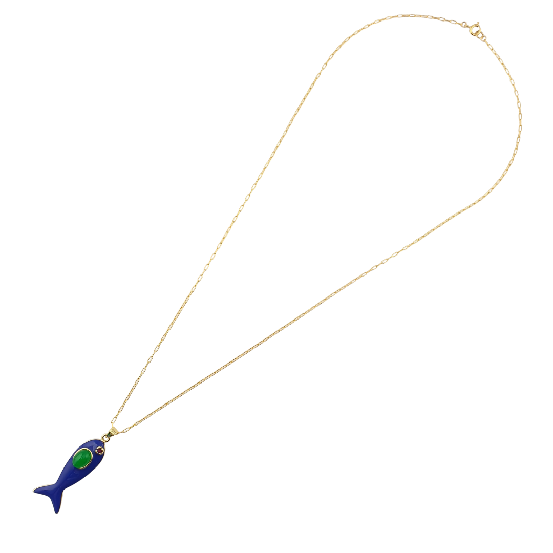 Cadena pez enamel con centro de tono
