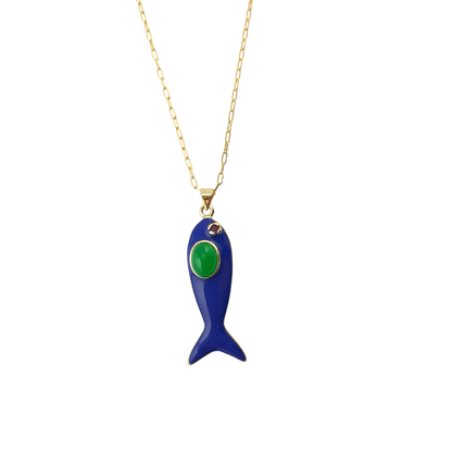 Cadena pez enamel con centro de tono