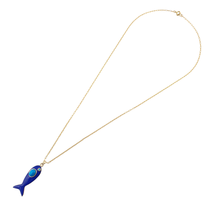 Cadena pez enamel con centro de tono