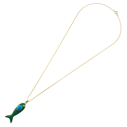Cadena pez enamel con centro de tono
