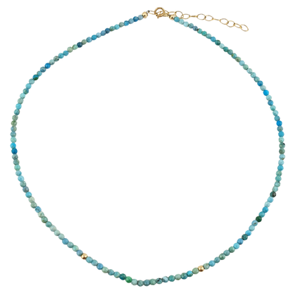Collar turquesa facetada mate