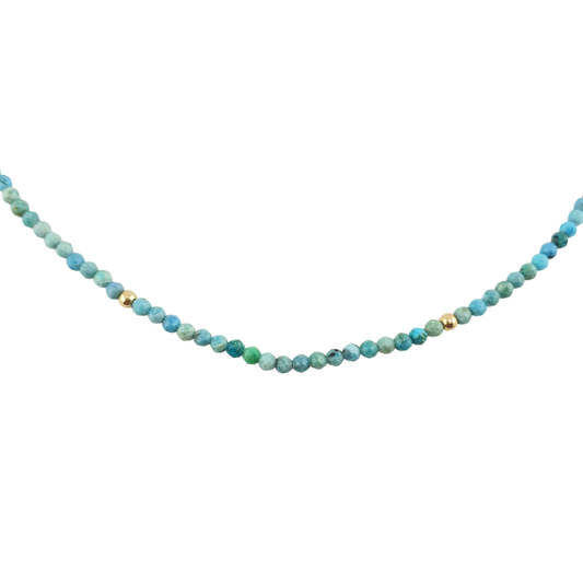 Collar turquesa facetada mate