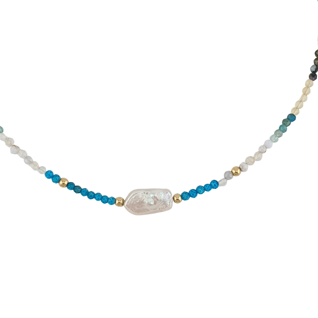 Collar Mix Tu Agatha apatita Turma perla keishi