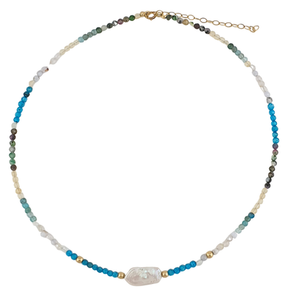 Collar Mix Tu Agatha apatita Turma perla keishi