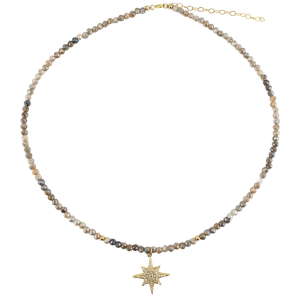 Collar Labradorita pink stardust maxi