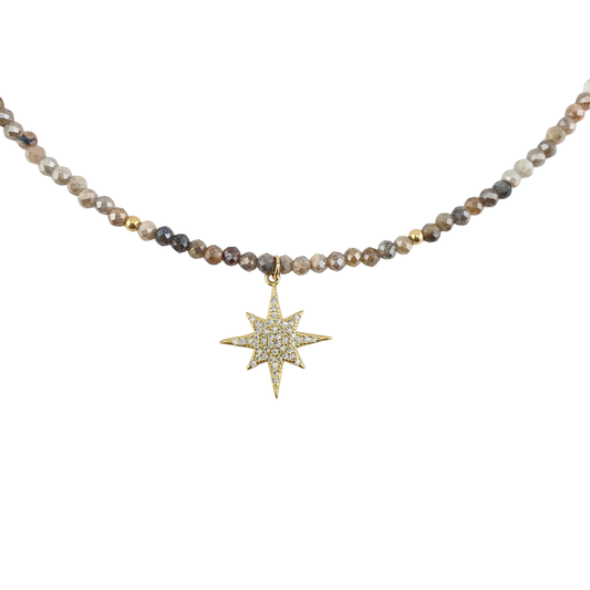 Collar Labradorita pink stardust maxi