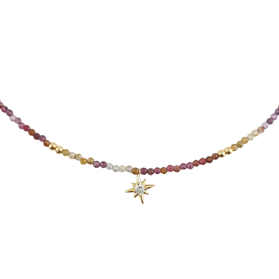 Collar Turmalina miel stardust