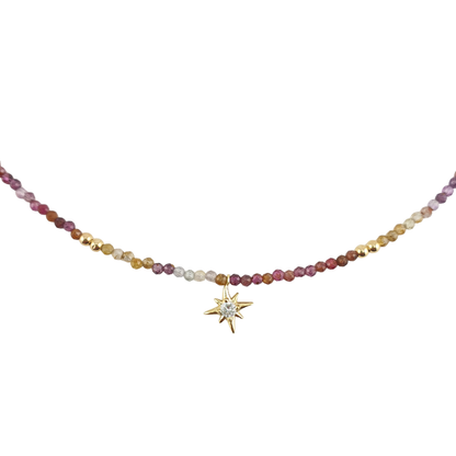 Collar Turmalina miel stardust