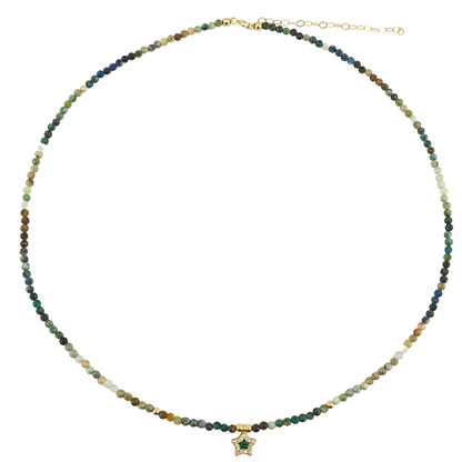 Collar Amazonita estrella verde circonias