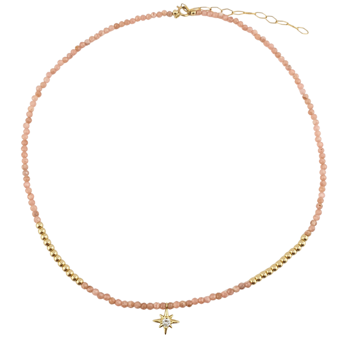 Collar Quarzo durazno stardust