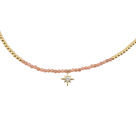 Collar Quarzo durazno stardust