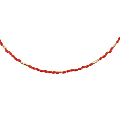 Collar coral arroz bimetal