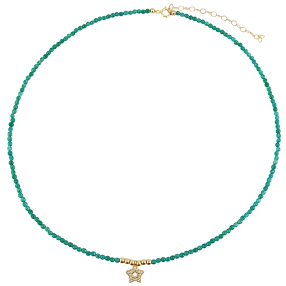 Collar aventurina verde estrella circonias