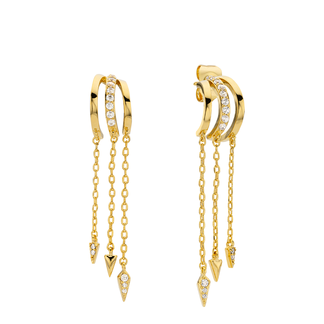 Arracadas media 3 líneas.