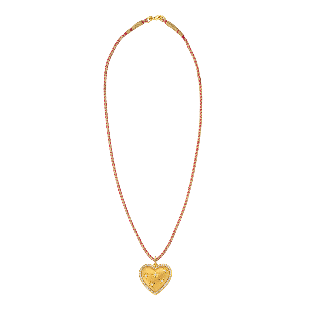 Collar corazon y cordón