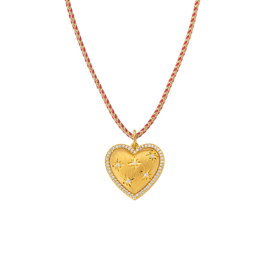 Collar corazon y cordón