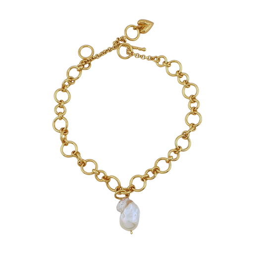 Cadena circulos perla barroca maxi