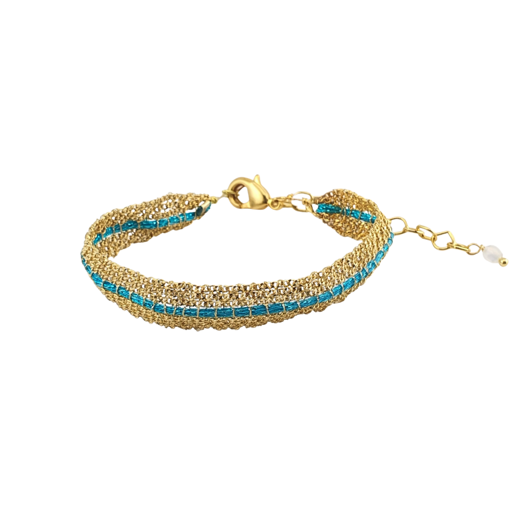 Pulsera 1 tira hilo color en cadenas