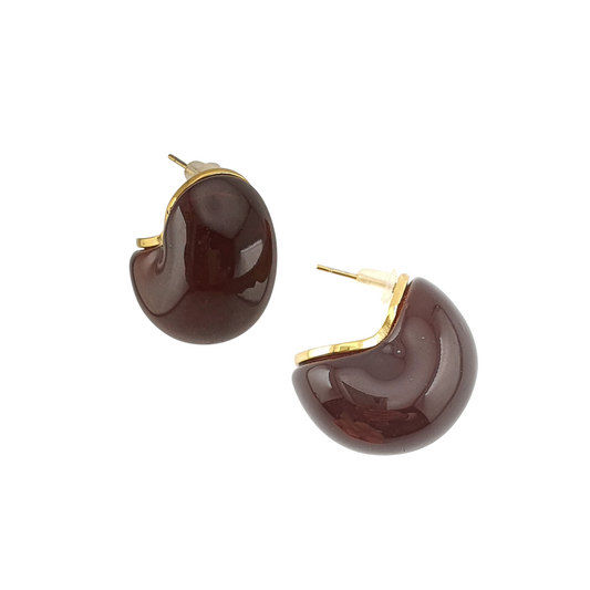 Arete semi Arracada con ambar