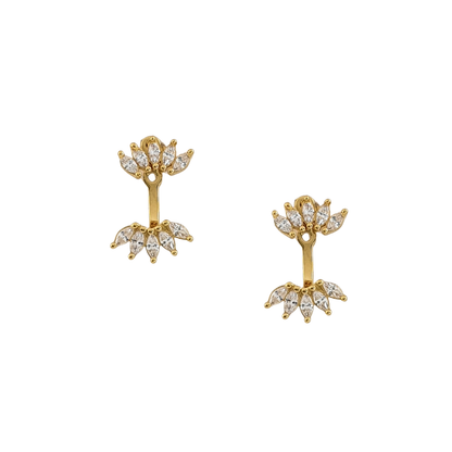 Arete superior e inferior oval circonias 3 ajustes