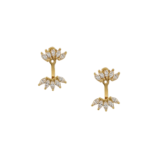 Arete superior e inferior oval circonias 3 ajustes