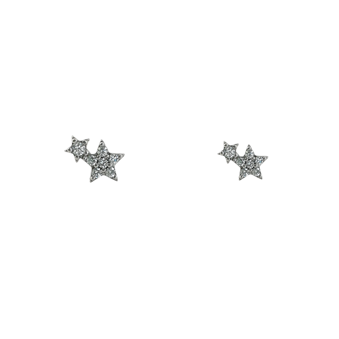 Arete con 2 estrellas mini con circonias