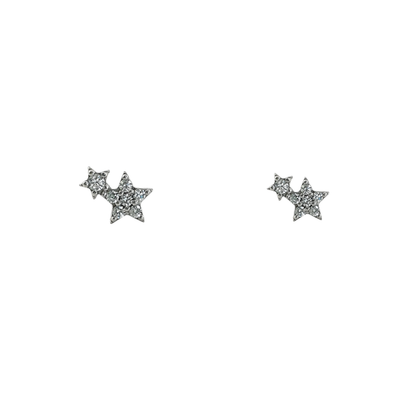 Arete con 2 estrellas mini con circonias