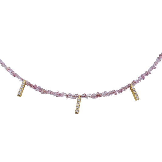 Choker morganita rosa
