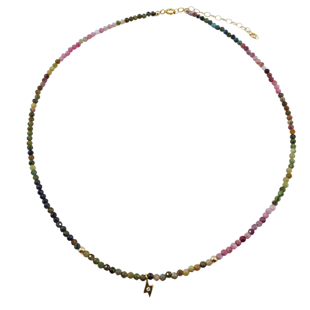 Choker turmalina facetada