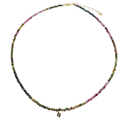 Choker turmalina facetada