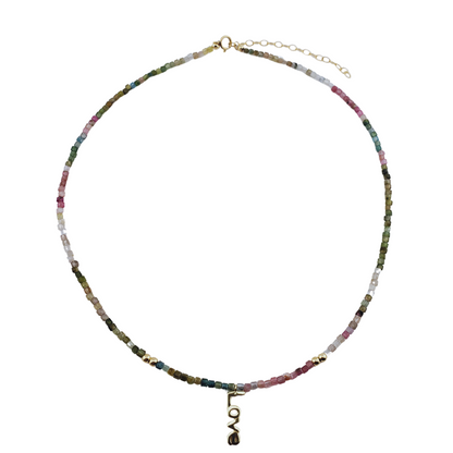 Choker turmalina cubo