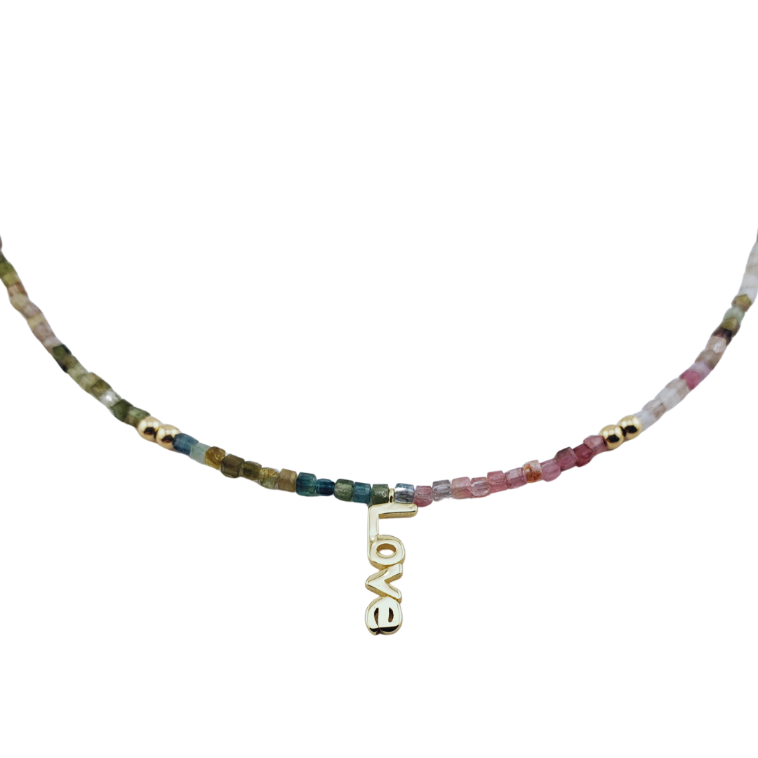 Choker turmalina cubo