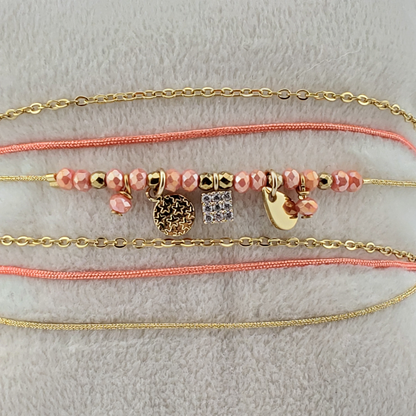 Pulsera 2 vueltas estrella, circulo y gota