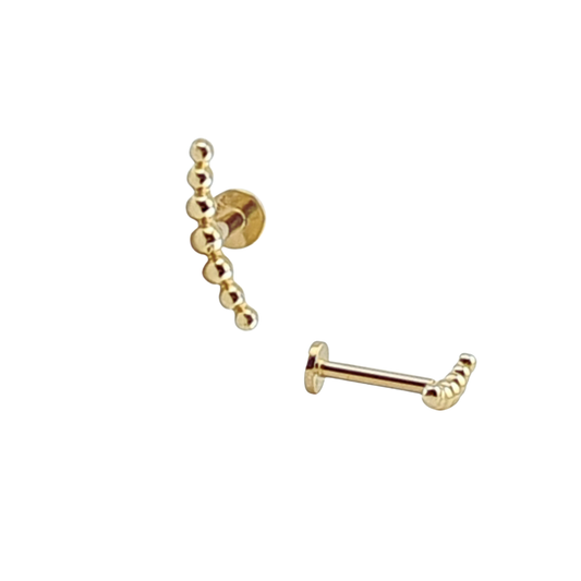 Arete curva bolitas oro