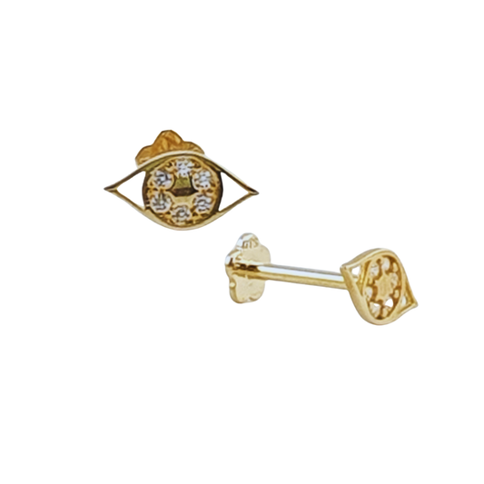 Arete Ojo liso circonias oro