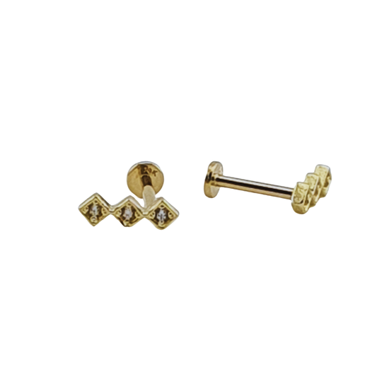 Arete 3 rombos criconias oro