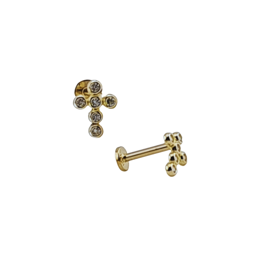 Arete cruz burbujas oro