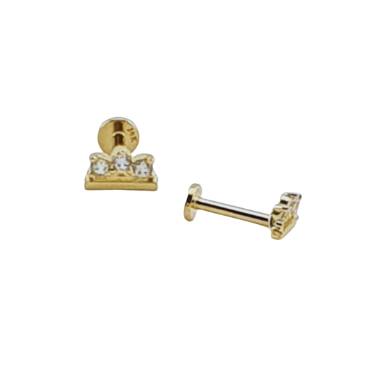 Arete mini tiara circonias oro