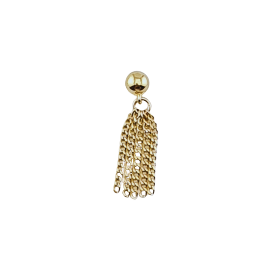 Arete bolita y Cadenas colgantes oro
