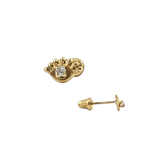 Arete ojo pestañas circonias oro
