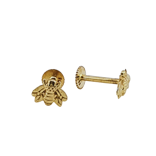 Arete abeja 3D oro
