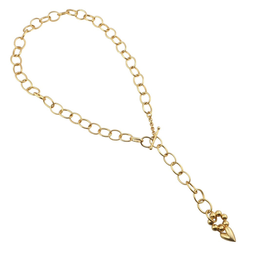 Cadena corazon dona bolitas 4 en 1