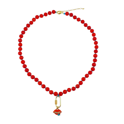 Collar carnelina facetada con boquita