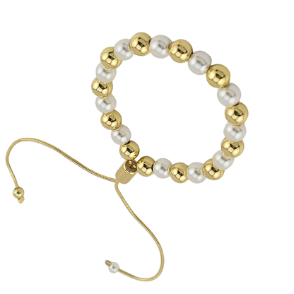 Pulsera de bolitas y perlas.