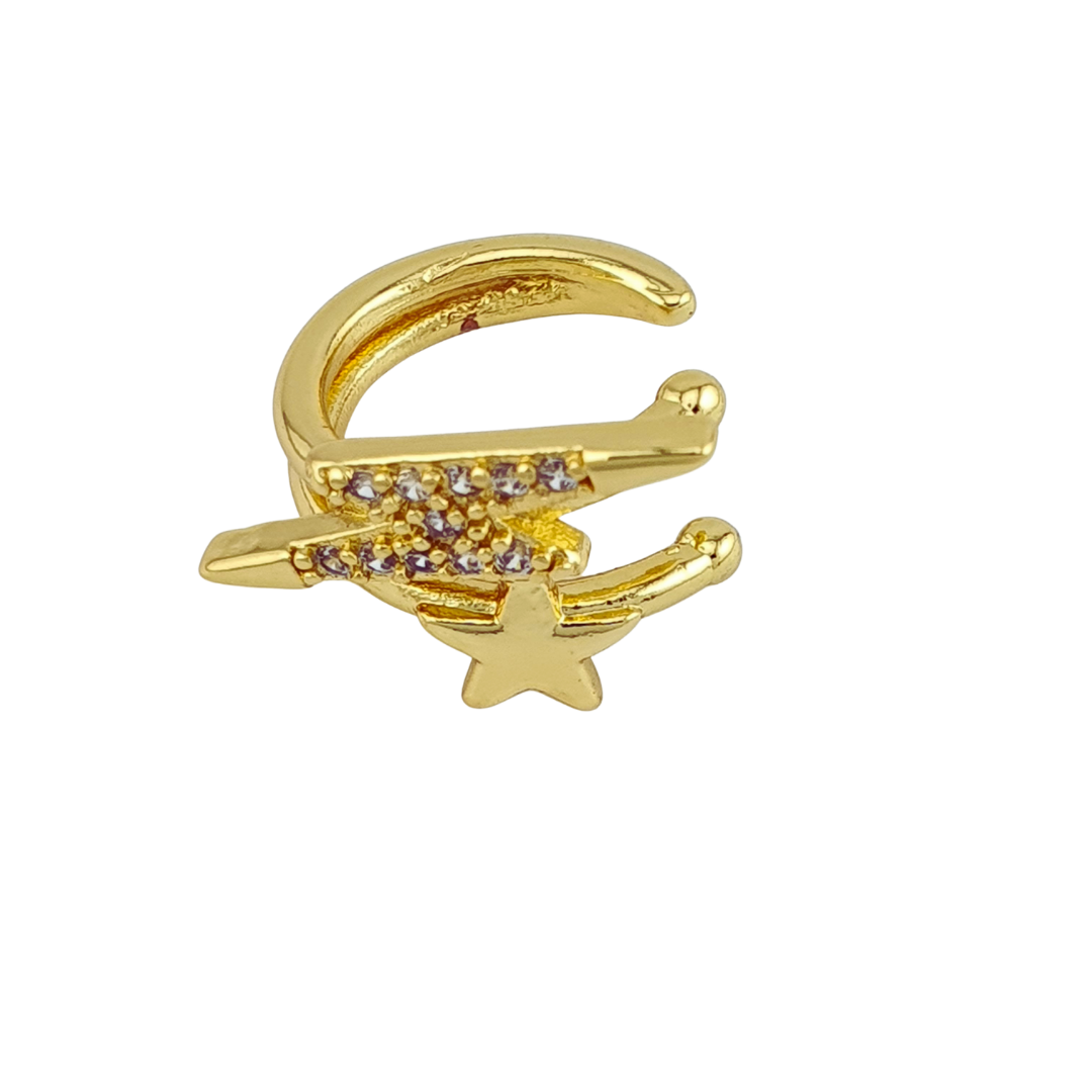 Cuff rayo y estrella circonia