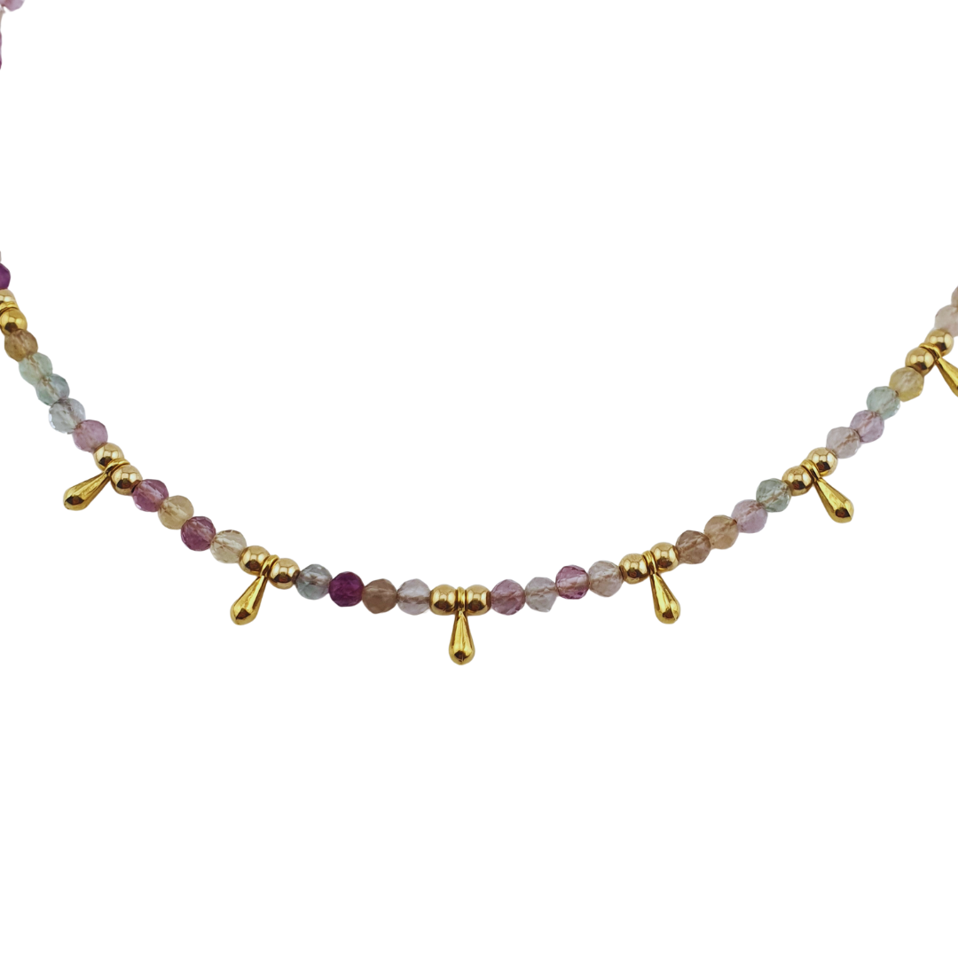 Cadena amatista y aquamarina