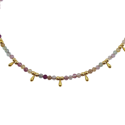 Cadena amatista y aquamarina