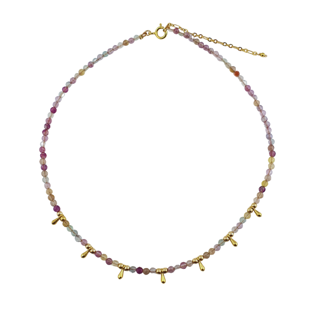 Cadena amatista y aquamarina